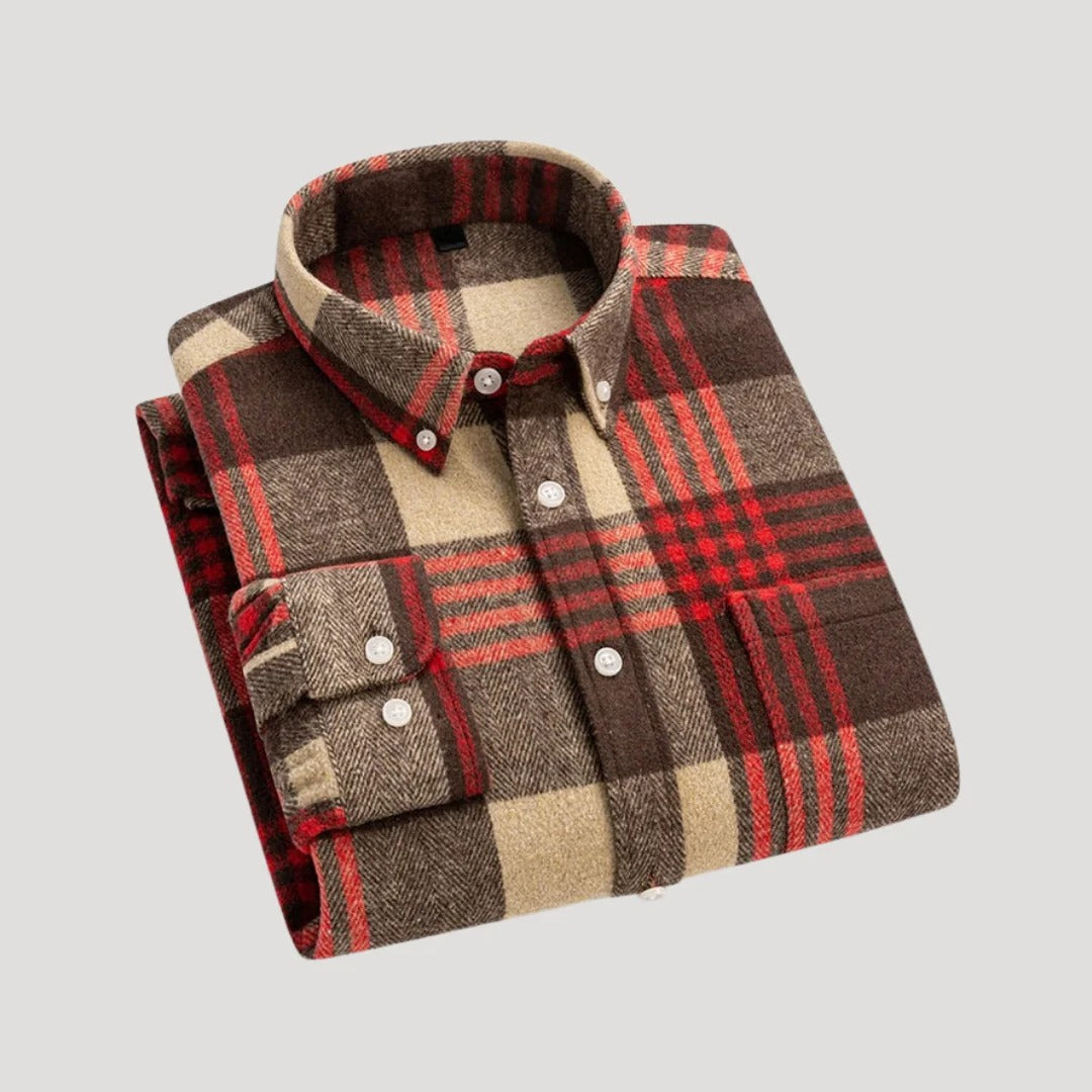 Herr rutig overshirt i mjuk flanell