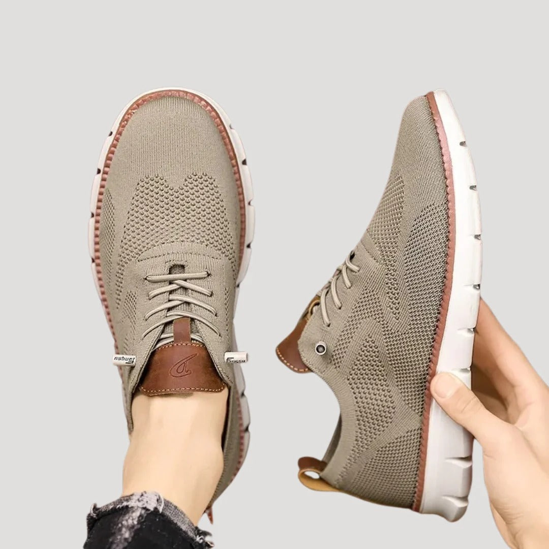 Herr flexibla sneakers med stickad ovandel