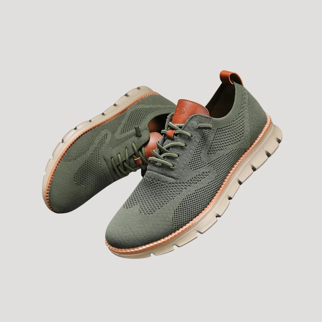 Herr flexibla sneakers med stickad ovandel