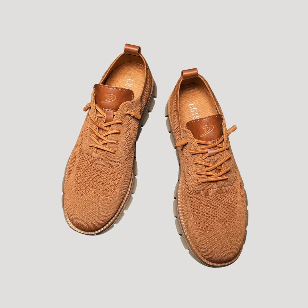 Herr flexibla sneakers med stickad ovandel
