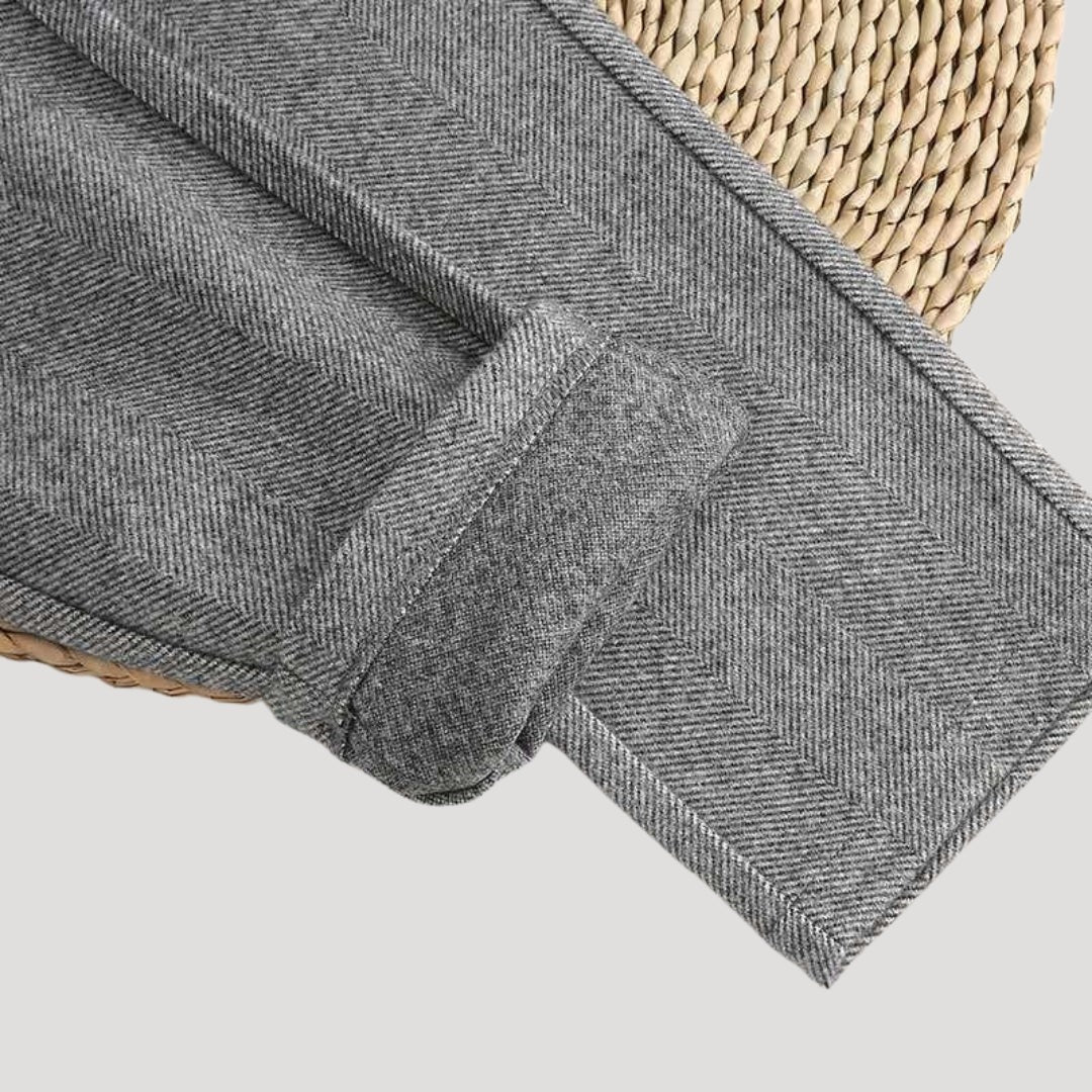 Herr herringbone-byxor med elegant hög midja