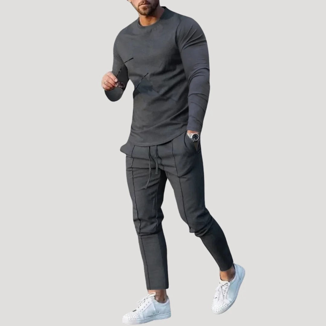 Herr slim fit mysdress med tröja och byxor