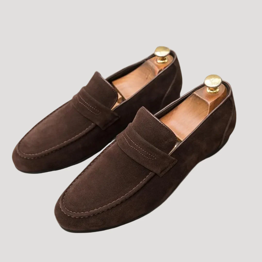 Herr penny loafers i läder med lätt sula